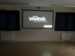 View of projection screen.