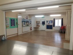 View of length of hall.